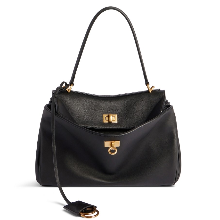 Ba*len*cia*ga rodeo small bag in black calfskin