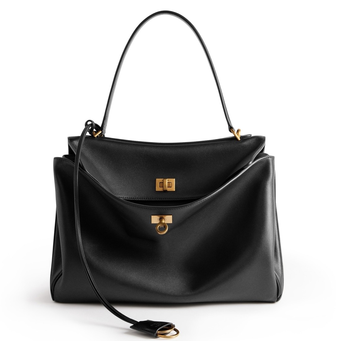 Ba*len*cia*ga rodeo medium bag in black calfskin