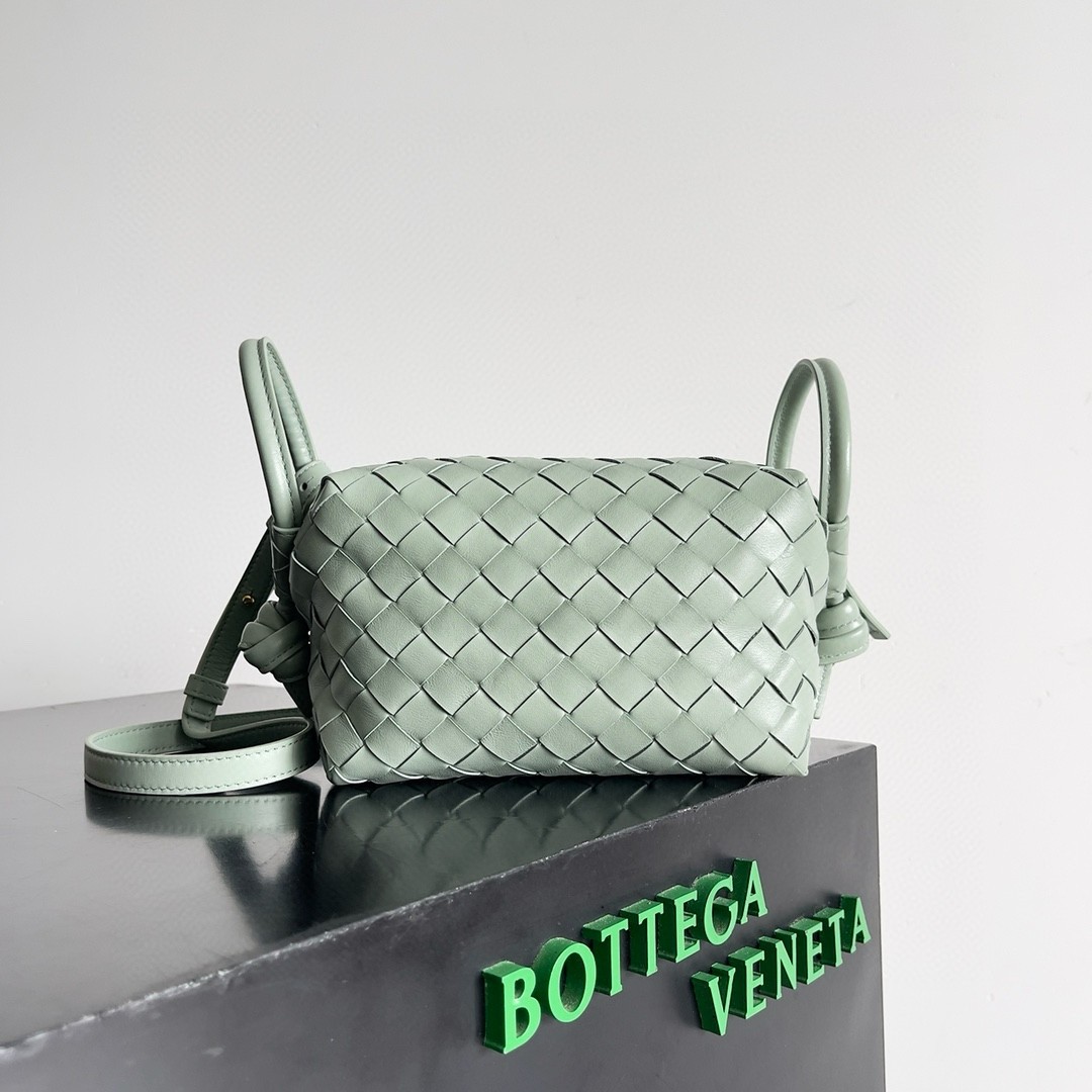 bo*te*ga Ve*ne*ta small loop crossbody bag in sauge intrecciato lambskin