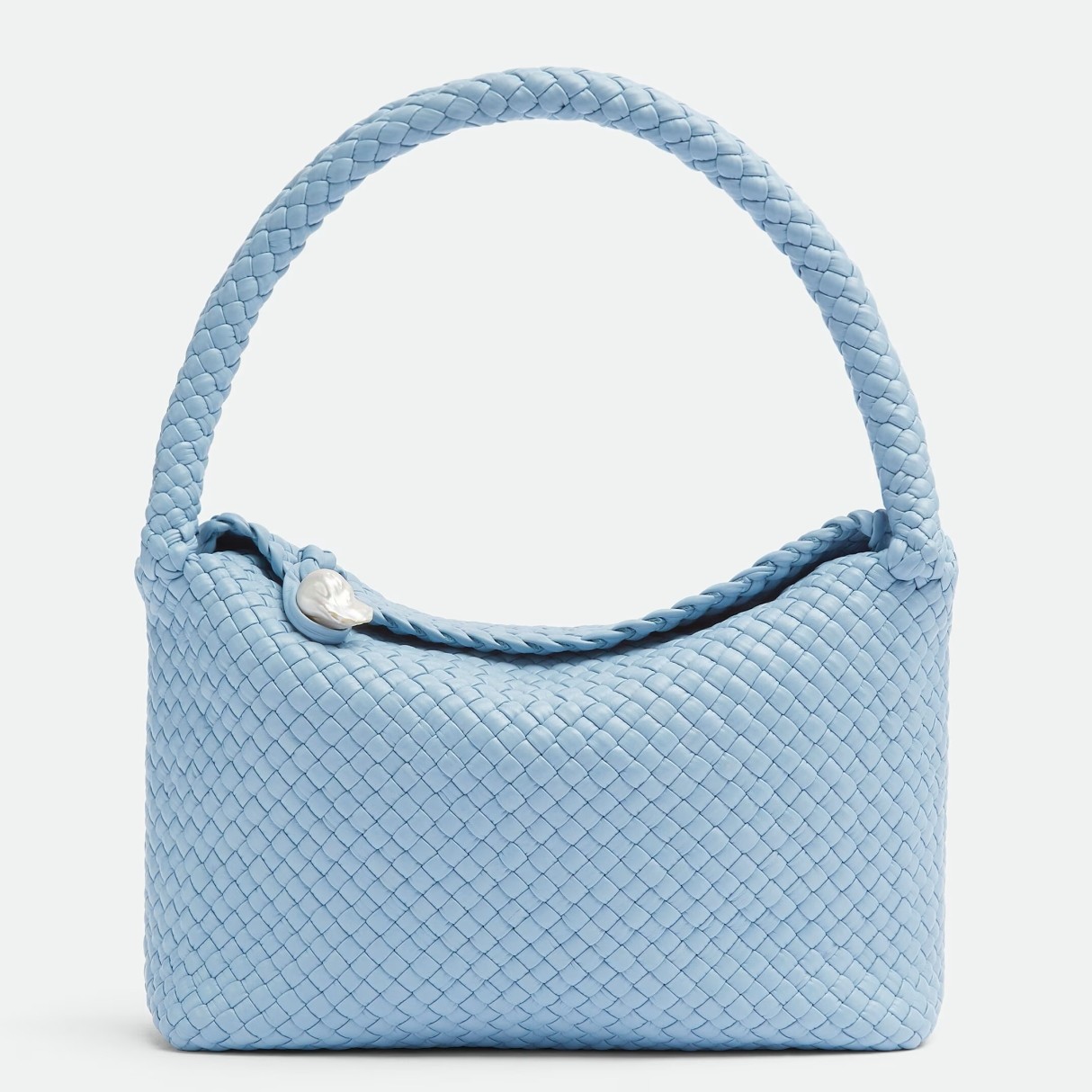 bo*te*ga Ve*ne*ta tosca bag in light blue intrecciato calfskin