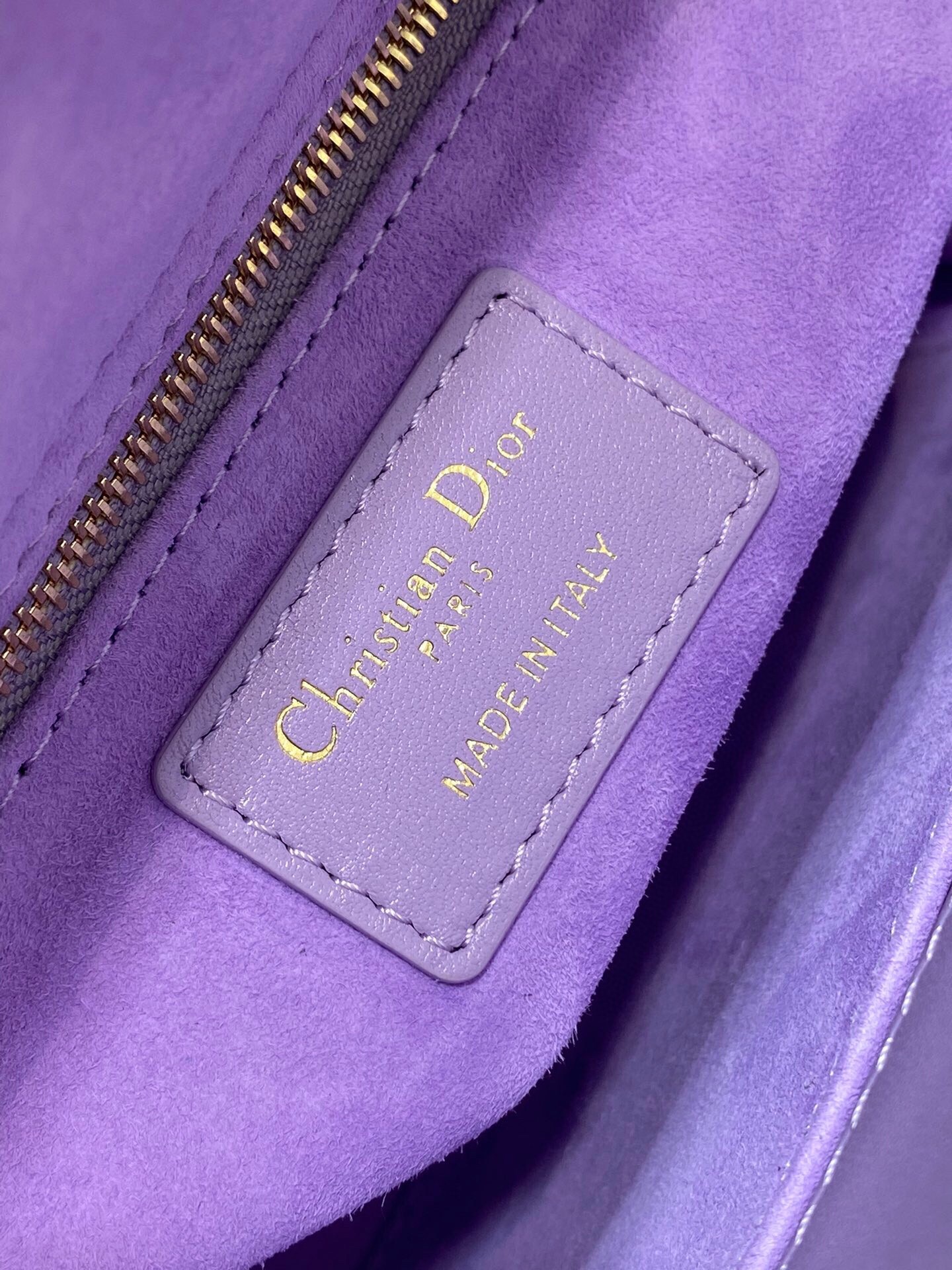 D*or small lady D*or bag in lilas lambskin with resin charms