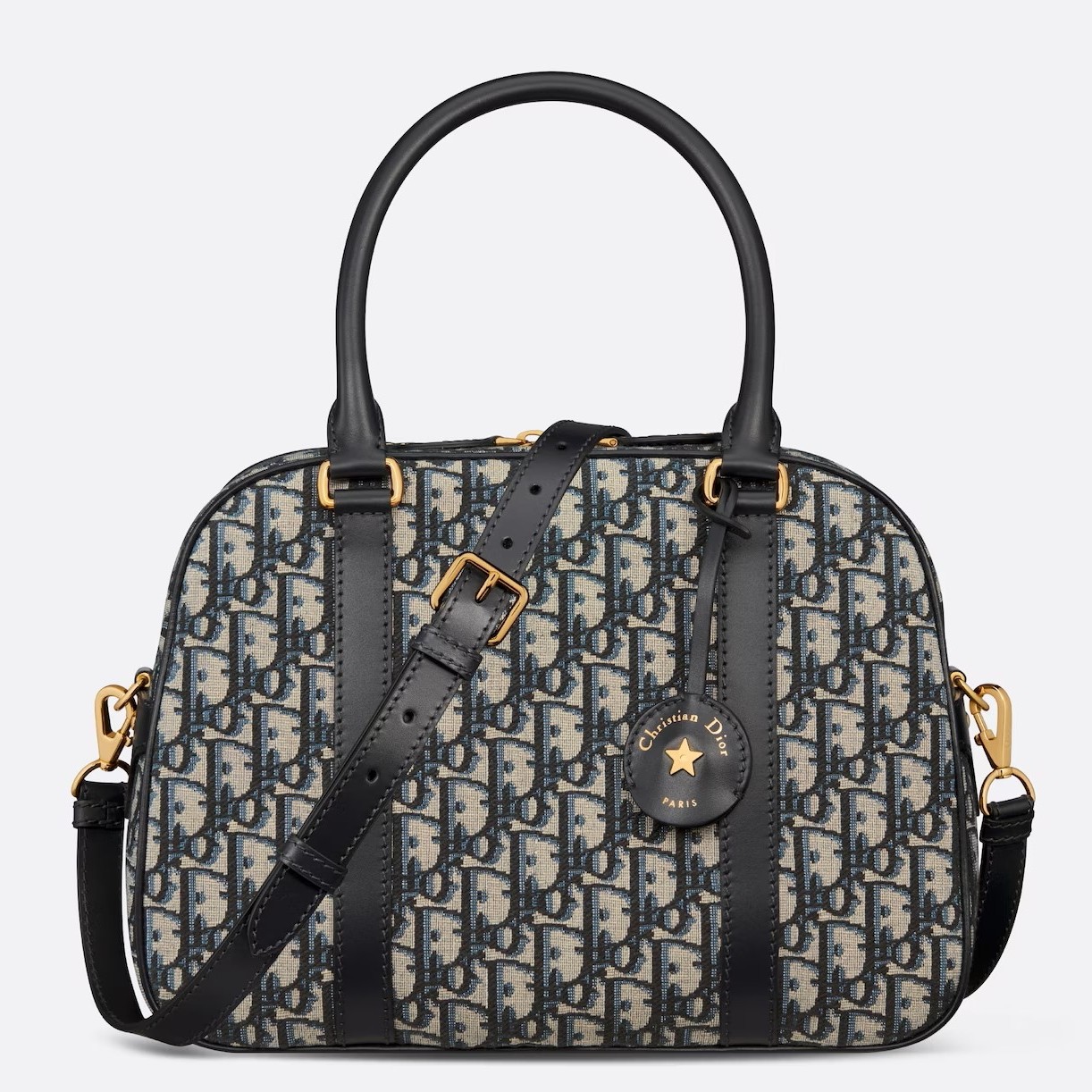 D*or d-vibe bowling large bag in blue oblique jacquard