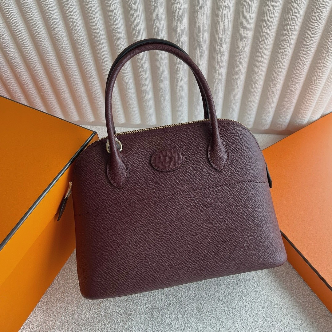 H**mes bolide 1923 25 handmade bag in bordeaux epsom calfskin