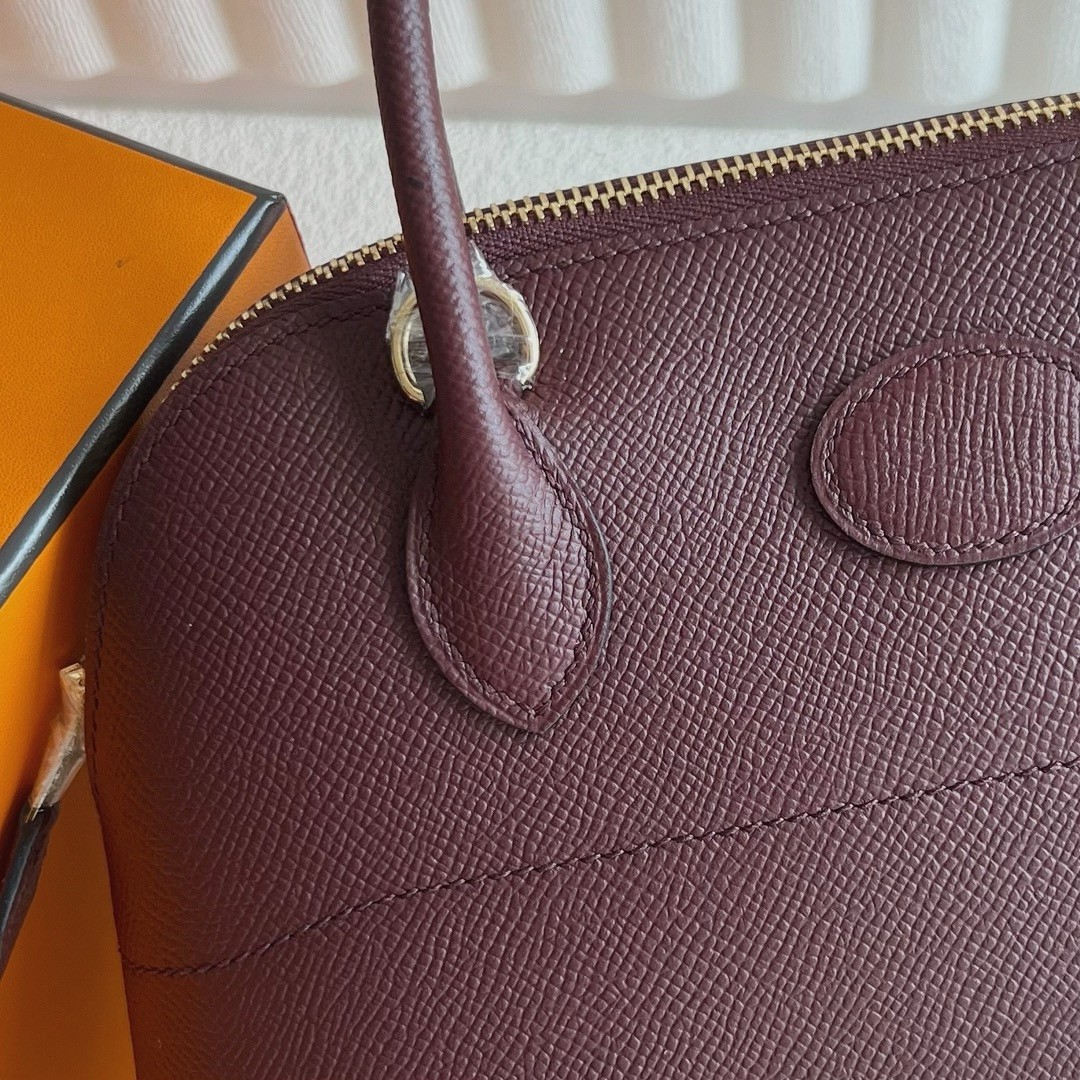 H**mes bolide 1923 25 handmade bag in bordeaux epsom calfskin