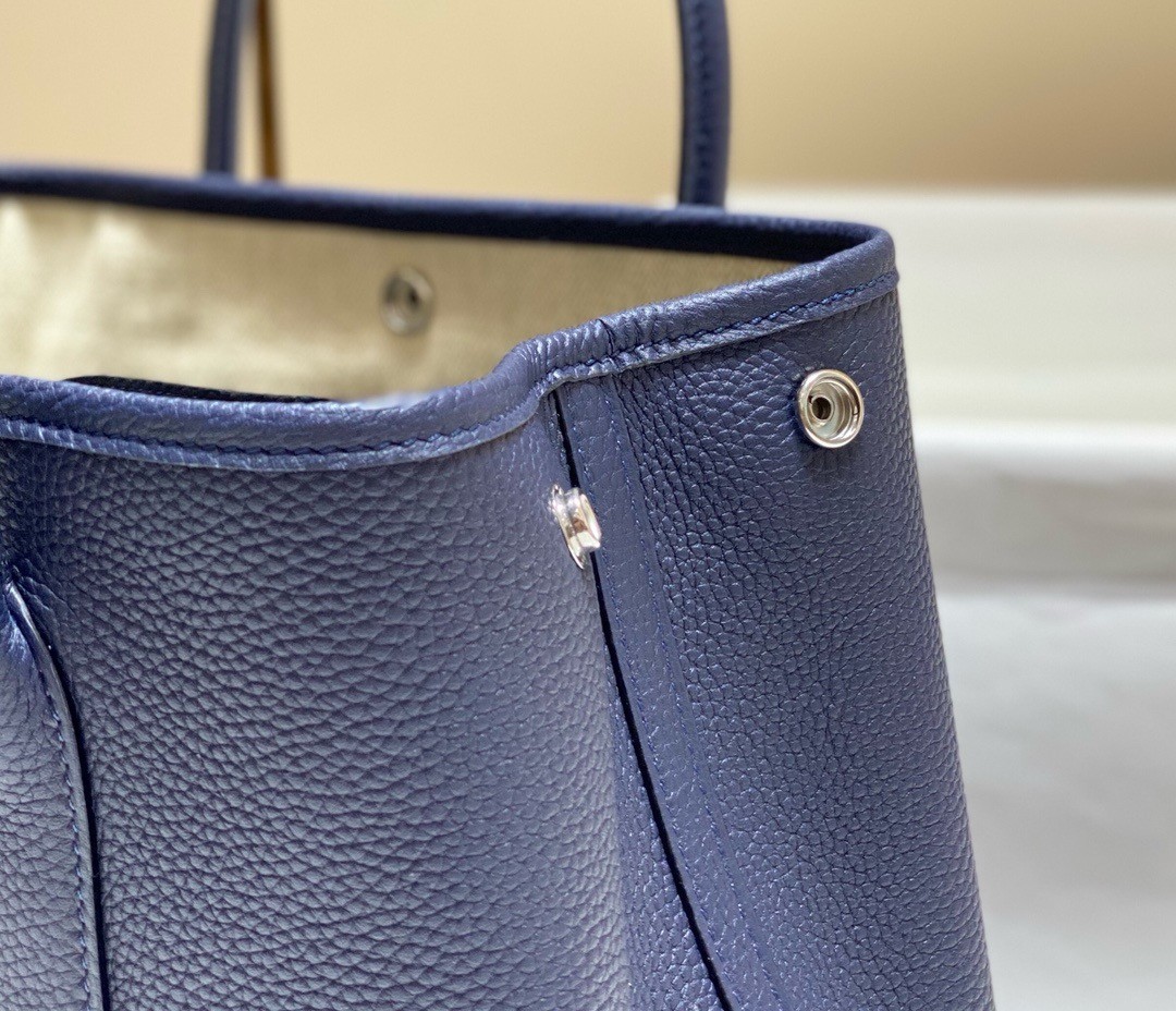 H**mes garden party 30 bag in blue saphir taurillon leather