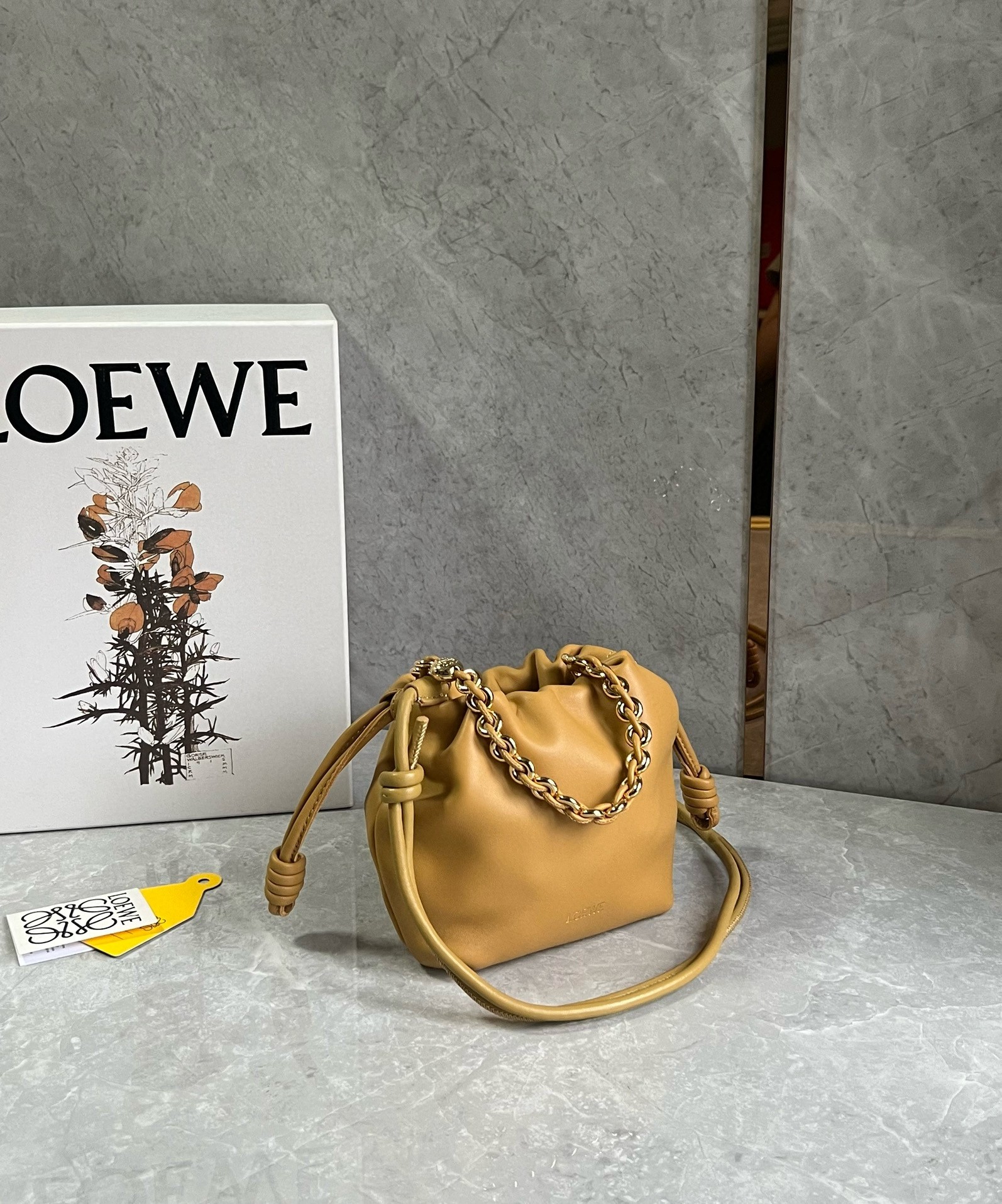 Loewe Mini Flamenco Purse Bag in Sahara Nappa Lambskin