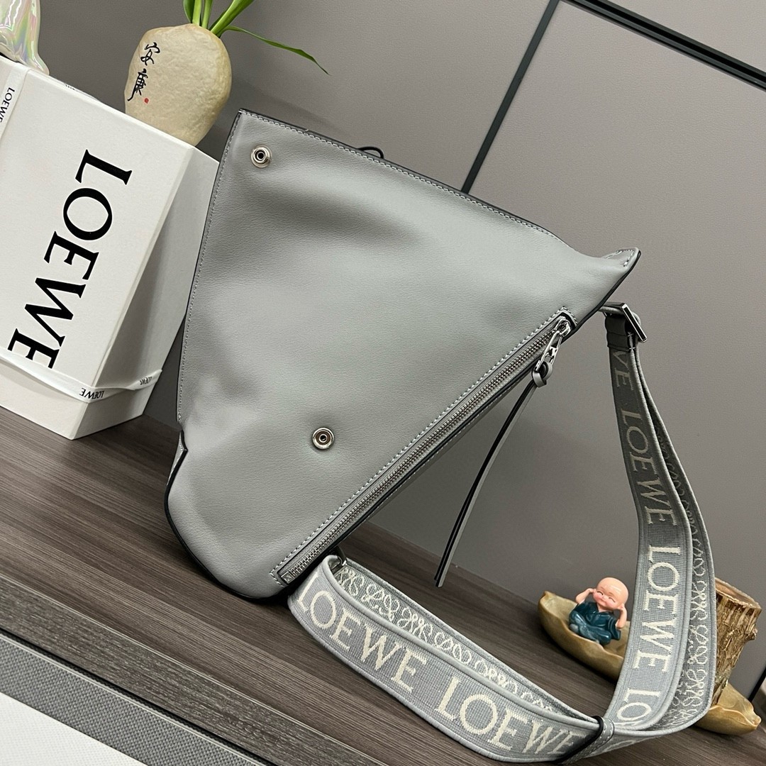 Loewe Anton Sling Bag in Grey Calfskin and Jacquard