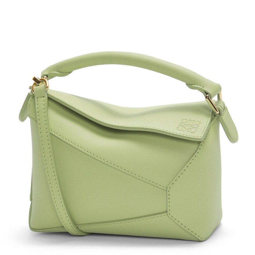 Loewe Puzzle Mini Bag in Light Pear Calfskin