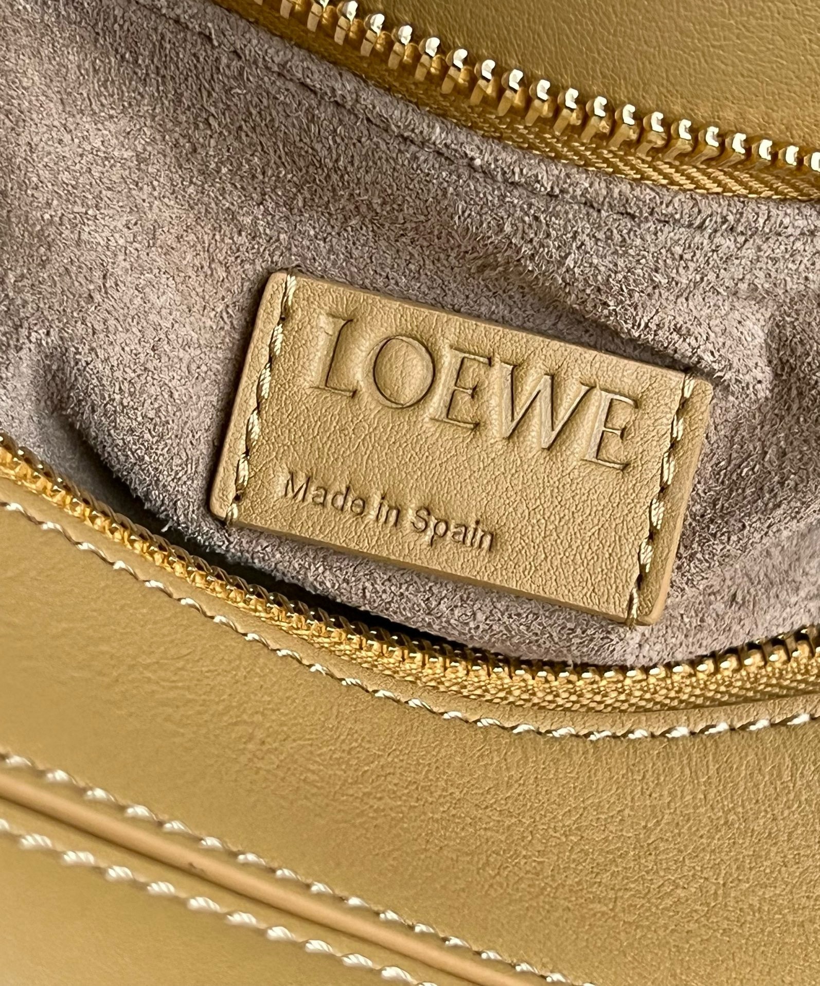 Loewe Puzzle Small Bag in Sahara Calfskin with Woven Handle