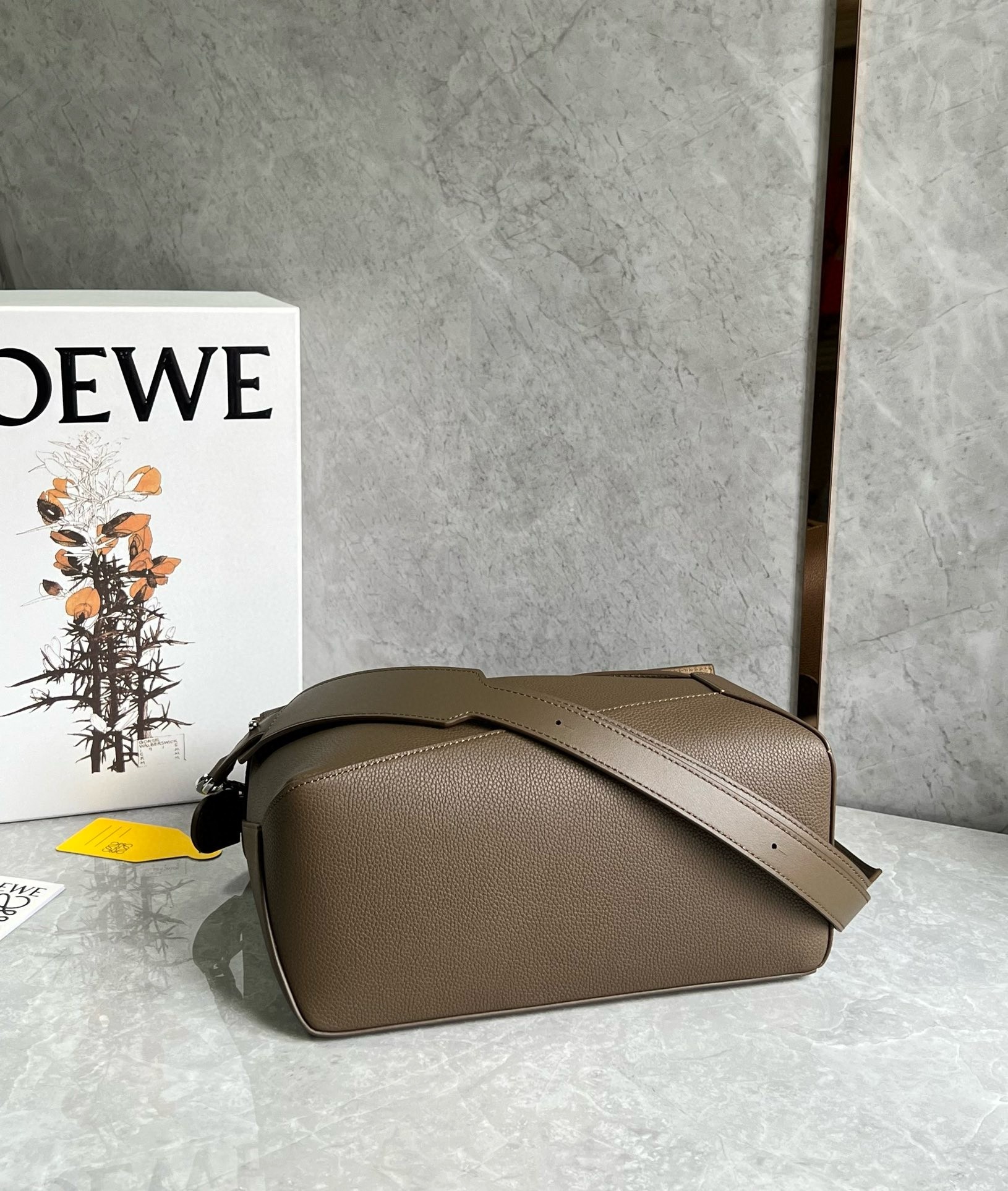 Loewe Puzzle Medium Bag in Dark Cigar Grained Calfskin