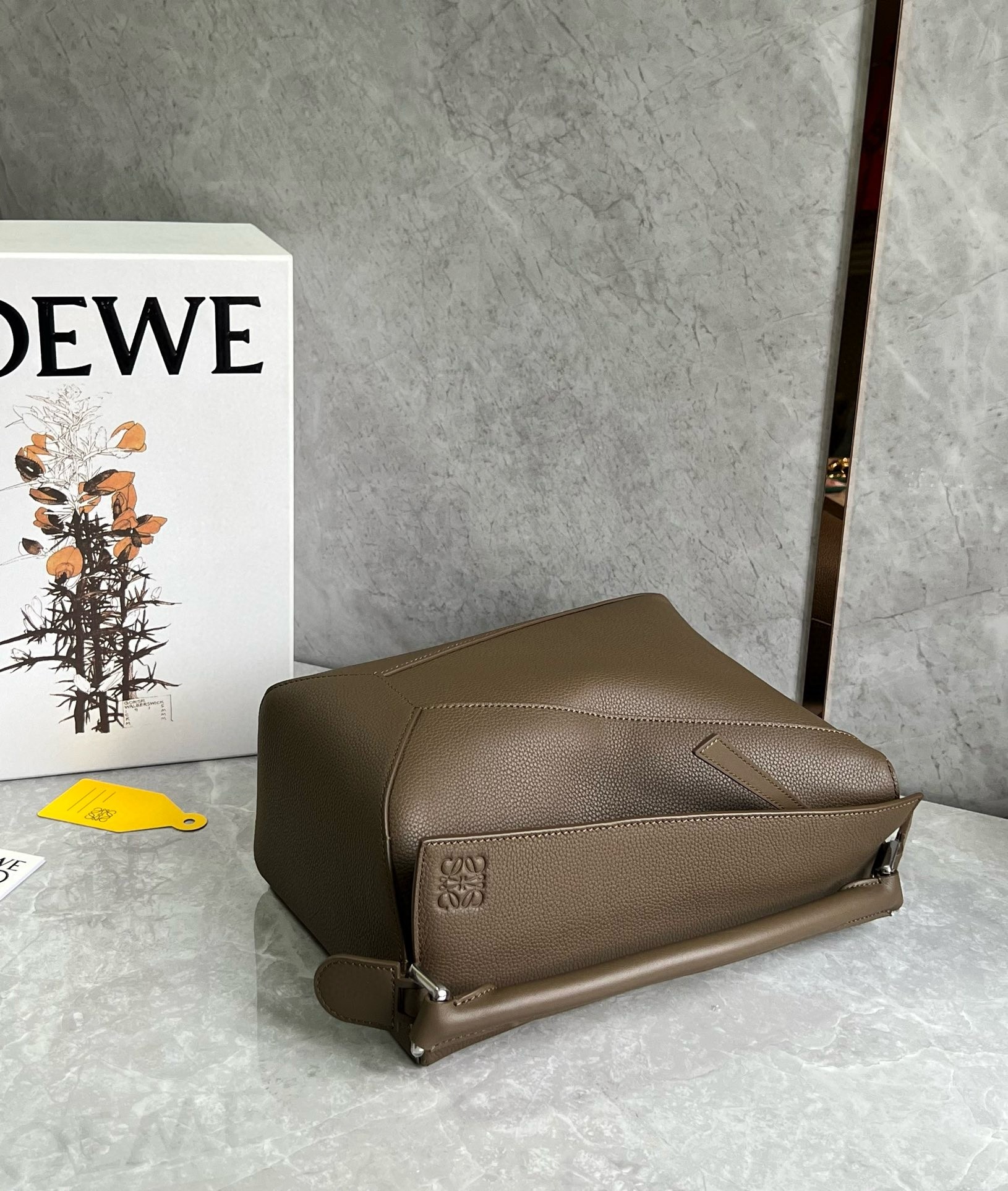 Loewe Puzzle Medium Bag in Dark Cigar Grained Calfskin