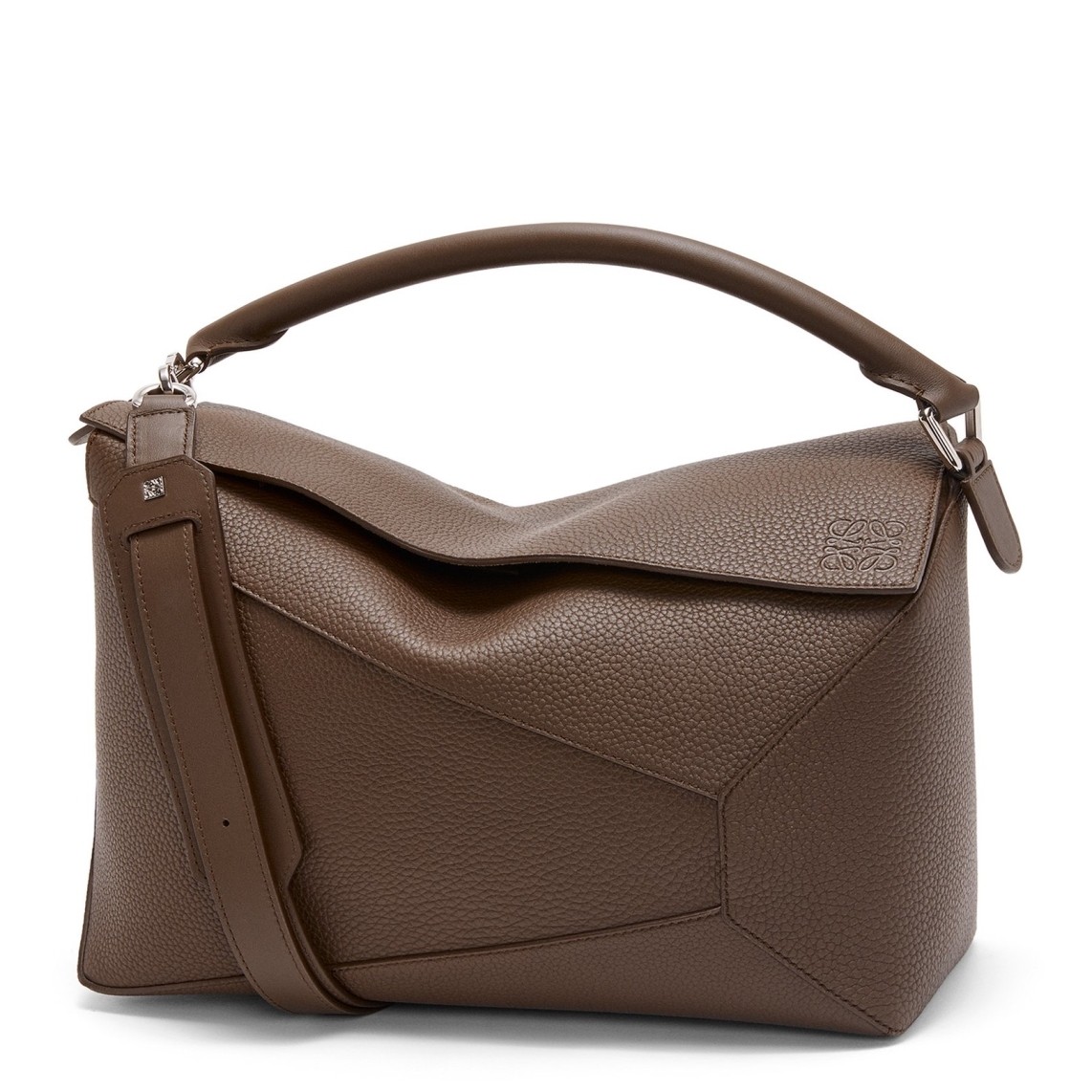 Loewe Puzzle Medium Bag in Dark Cigar Grained Calfskin