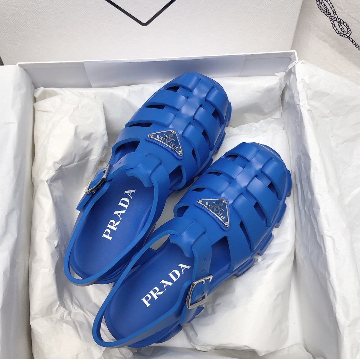 Pra*a foam sandals in blue rubber