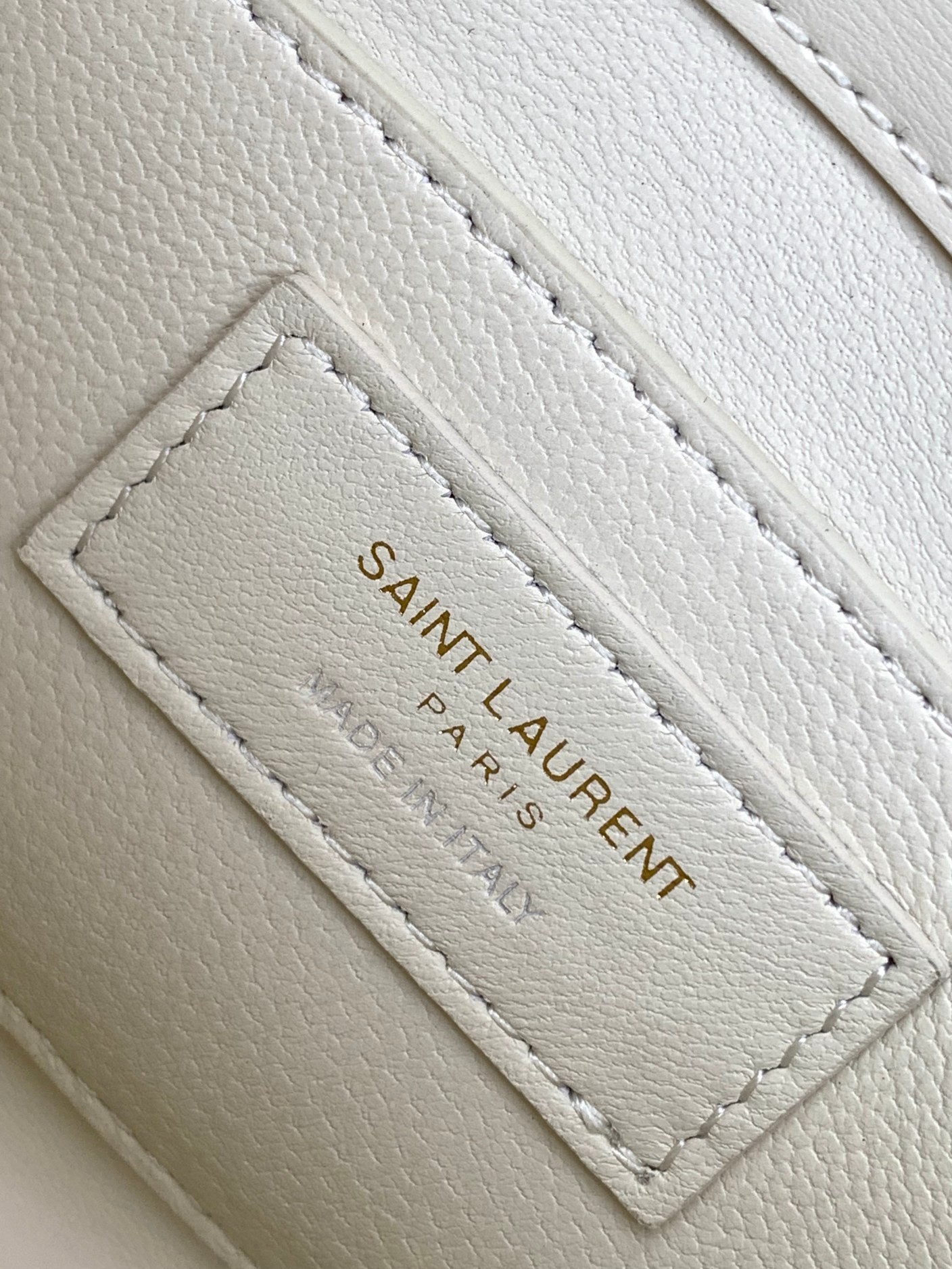 Saint Laurent Manhattan Mini Shoulder Bag in White Calfskin