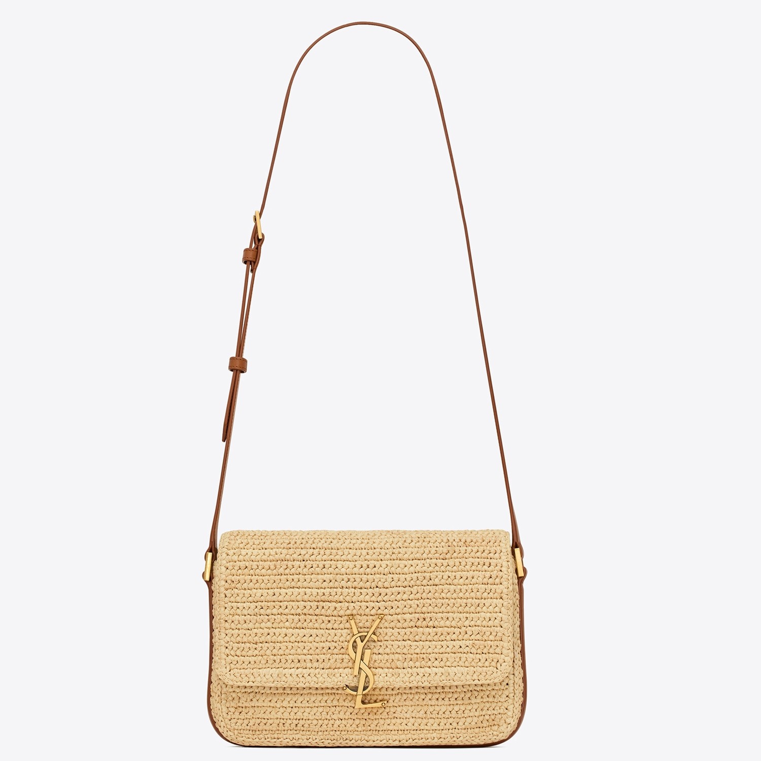 Saint Laurent Medium Solferino Bag in Naturel Raffia