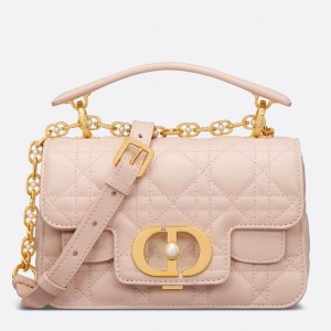 Dior Mini Jolie Top Handle Bag in Pink Cannage Calfskin
