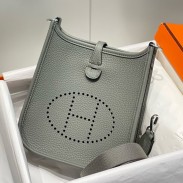Hermes Evelyne III TPM Bag In Gris Meyer Clemence Leather