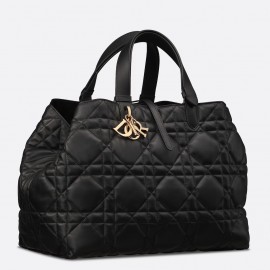 Dior Toujours Large Bag in Black Macrocannage Calfskin