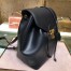 Fendi Black Leather Logo Backpack